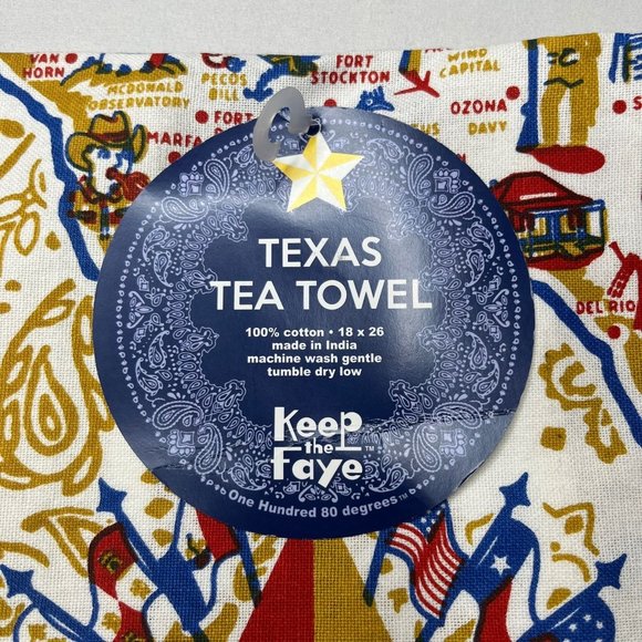 One Hundred Eighty Degrees Texas Tea Towel State Printed Tea Towel - Picture 7 of 8